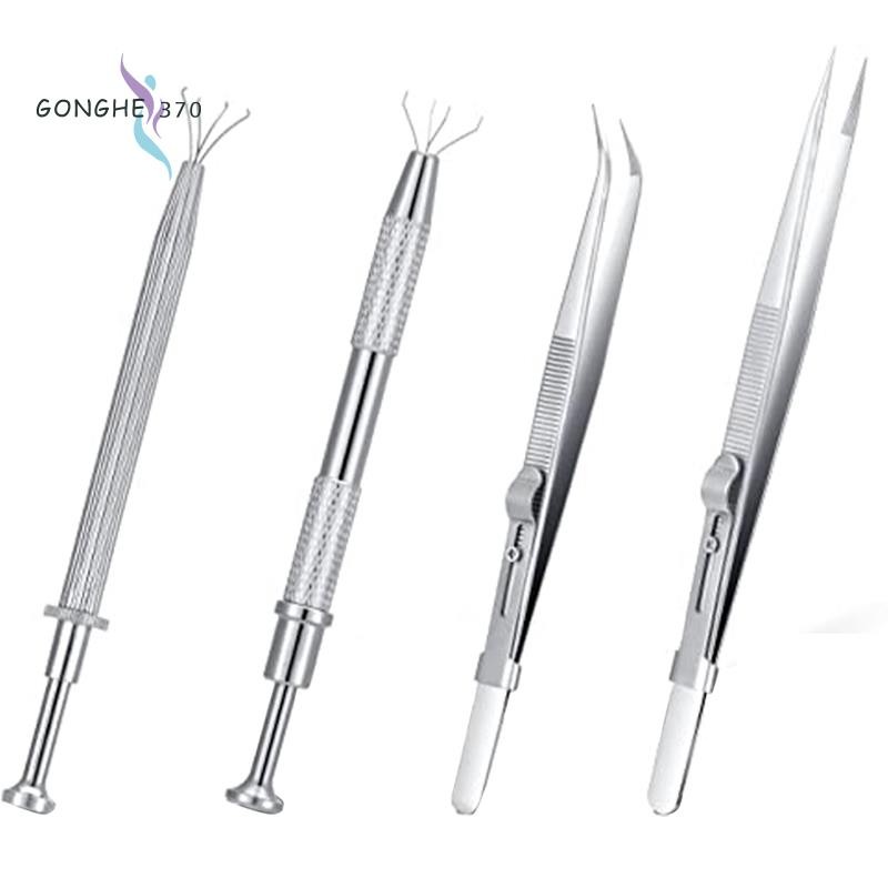 Nhíp đa năng Dụng cụ trang sức Giá đỡ đá quý Kim cương Trang sức Nhíp Bộ 4 Nhíp cực mịn