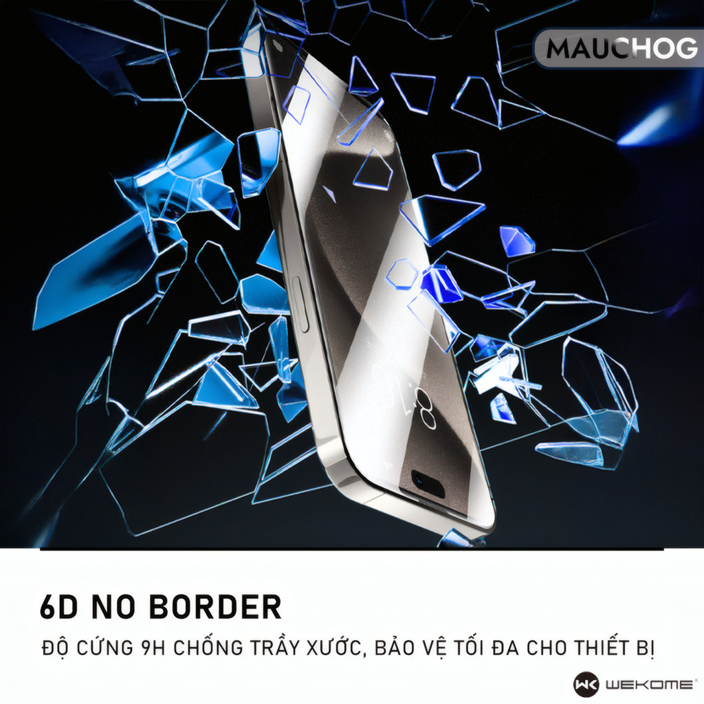 Kính Cường Lực Trong Suốt WK  Không Viền Đen Cho Điện Thoại iPhone 17 Pro Max 16 15 14