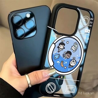 Ốp điện thoại từ tính hoạt hình dễ thương sáng tạo Doraemon cho iPhone 15 Pro 16 Plus 13 Pro Max 12 14 Pro Max 11 Pro 16 15 14 12 Pro Max 13, chống sốc