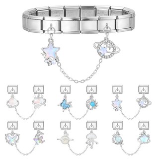 Ngôi Sao Phổ Biến Bướm Nhiều Màu Sắc Tình Yêu Mặt Dây Chuyền Colorful bạc Ý Quyến Rũ Liên Kết Phù Hợp 9mm Thép Không Gỉ Vòng Tay Làm Trang Sức