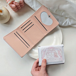 Ví nữ in hình thỏ ngọt ngào thời trang dễ thương có thể gập lại Ví đựng tiền xu đa chức năng