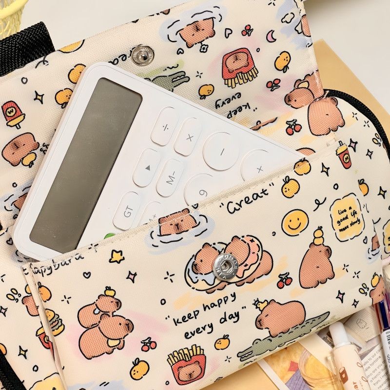 Túi đựng bút hoạt hình Kawaii, Túi đựng bút dung tích lớn đa chức năng, Chống mài mòn & chống bẩn