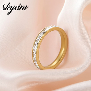 Nhẫn kim cương tối giản SKYRIM dành cho nữ - Trang sức thời trang thép không gỉ titan hiện đại