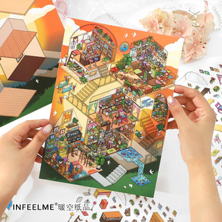 InfeelMe Bầu Trời Ấm Áp My Cabin 6.0 Series Siêu Lớn Collage Giải Nén Cảnh 2.5D Cảnh Quan Miếng Dán
