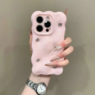 Ốp điện thoại hình mèo kim cương giả ba chiều bong bóng sang trọng cho iPhone16 Pro Max 15 14 13 12 11 Pro Max bảo vệ camera chống sốc chống rơi mặt sau mềm