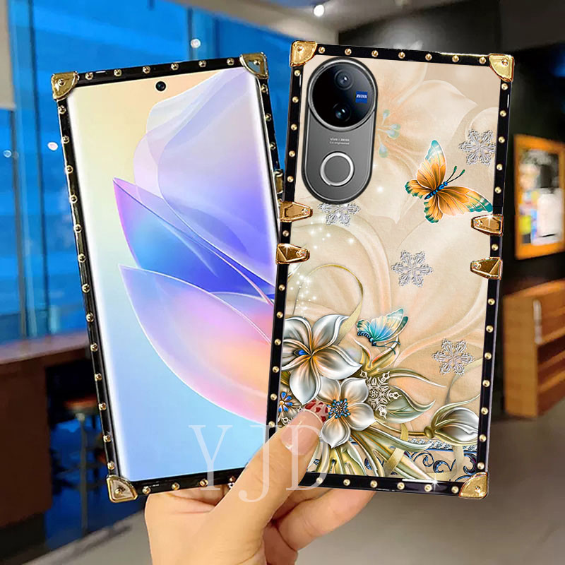 Ốp YJD Cho Vivo V50 Ánh Sáng Phong Cách Sang Trọng Dây Tay Cạnh Thẳng Chống Rơi Vỏ Điện Thoại