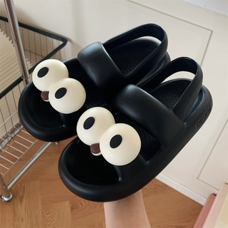 XIXITIAO Giày Sandal Ngoài Trời Dễ Thương Phong Cách Mới Mắt Lớn Nữ Mùa Hè Đế Dày Đôi Dép