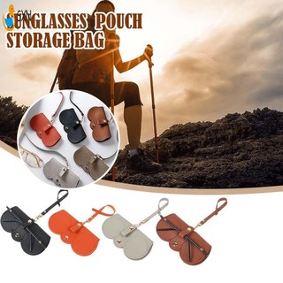 Túi đựng kính râm bằng da có dây đeo cổ tay Hộp đựng kính râm để đựng chìa khóa tiền xu