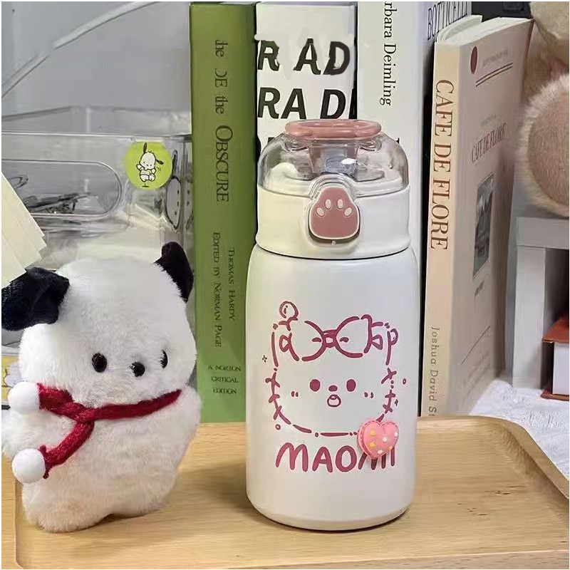 Bình Nước Giữ Nhiệt 400ml Thiết Kế Chân Gấu Dễ Thương, bình nước giữ nhiệt cute, Bằng Thép Không Gỉ chai nước 304