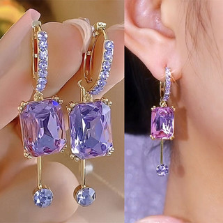 Bông Tai Tua Rua Pha Lê Tím Nữ Phong Cách Mới Hợp Thời Trang Cao Cấp Tính Khí Nhẹ Bông Tai Sang Trọng Bông Tai Tinh Tế