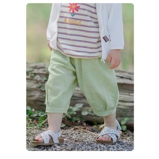 Quần cotton bé gái mùa hè chống muỗi, ống rộng thoải mái, kiểu đèn lồng chín điểm