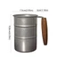 DONOVANQQ Cốc rượu cổ điển, Cốc uống nước lạnh chống vỡ phong cách công nghiệp, Tay cầm bằng gỗ bằng thép không gỉ bền Thiết kế thùng dầu Cốc cắm trại Sử dụng văn phòng