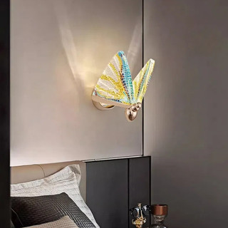 Bướm Đèn Tường Bắc Âu Acrylic Trang Trí Đèn Tường Phòng Khách Phòng Ngủ Đầu Giường Đèn Hành Lang Cầu Thang Đèn