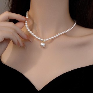 [ DAISYN ] N976 vòng cổ ngọc trai mặt hạt lớn , dây chuyền ngọc trai nhân tạo , chuỗi hạt ngọc
