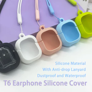 Hộp Đựng Tai Nghe Không Dây T5 / KY8 Bằng Silicon Kèm Dây Đeo Tiện Dụng