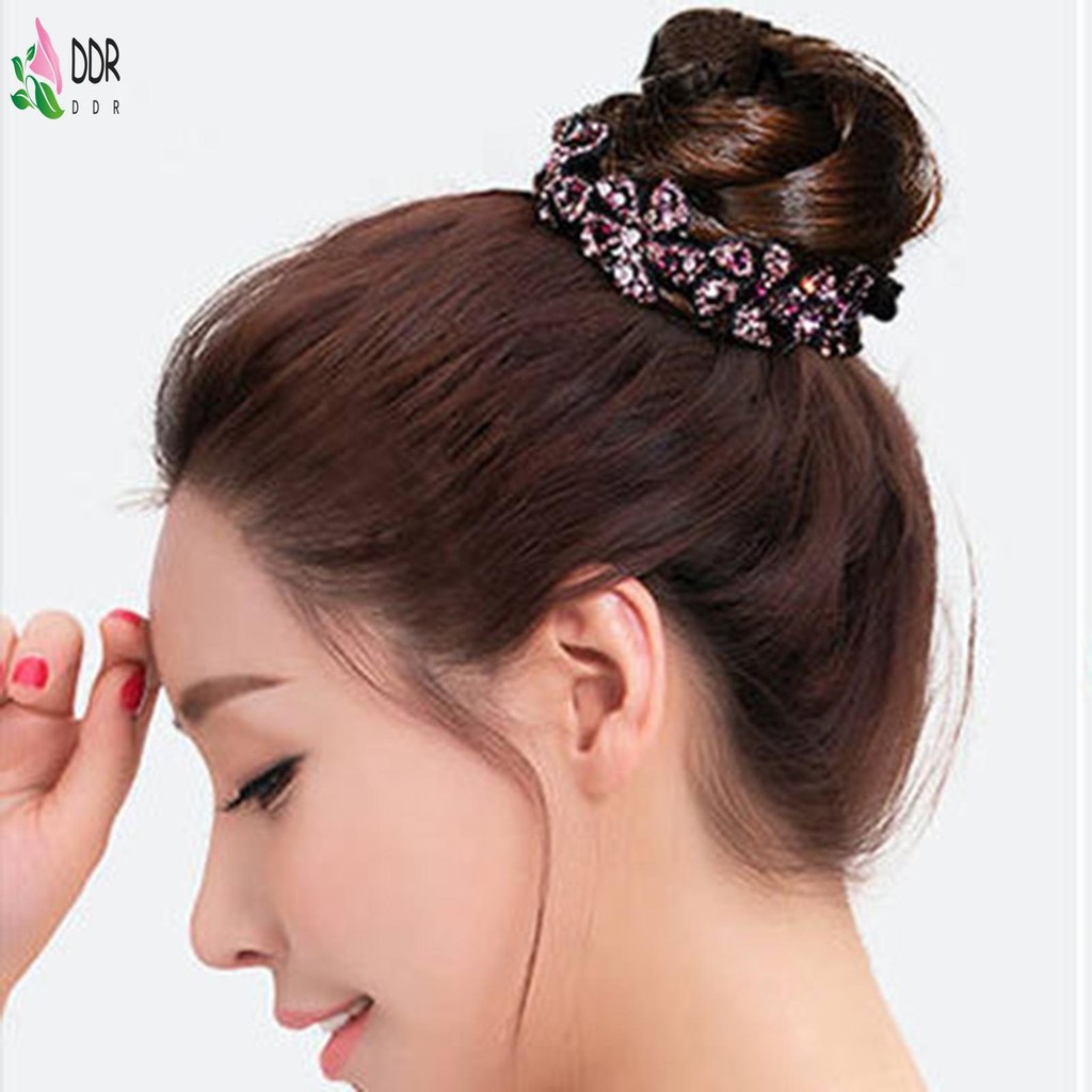 Bling Bun Kẹp Với Kim Cương Giả Trang Trí Tổ Barrettes Phụ Kiện Tóc Cho Nữ và Bé Gái Sử Dụng Hàng Ngày
