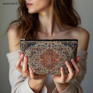 Túi đựng mỹ phẩm phong cách dân tộc SRVN Boho Túi đựng đồ đa chức năng di động Túi vệ sinh du lịch Túi đựng đồ trang điểm dung tích lớn cho bé gái.