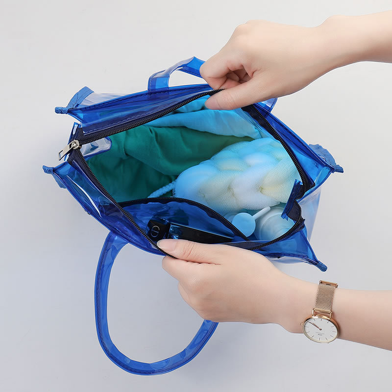 Túi xách nhựa GC2, Tote PVC trong suốt chống thấm nước, Neon, Túi mua sắm CG2