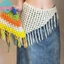 Sund Rỗng Ra Tam Giác Khăn Trùm Đầu Dệt Kim Tay Bohemian Turban Tóc Scrunch Sử Dụng Đa Năng Phong Cách Dân Tộc Eo Dây Trang Trí VN