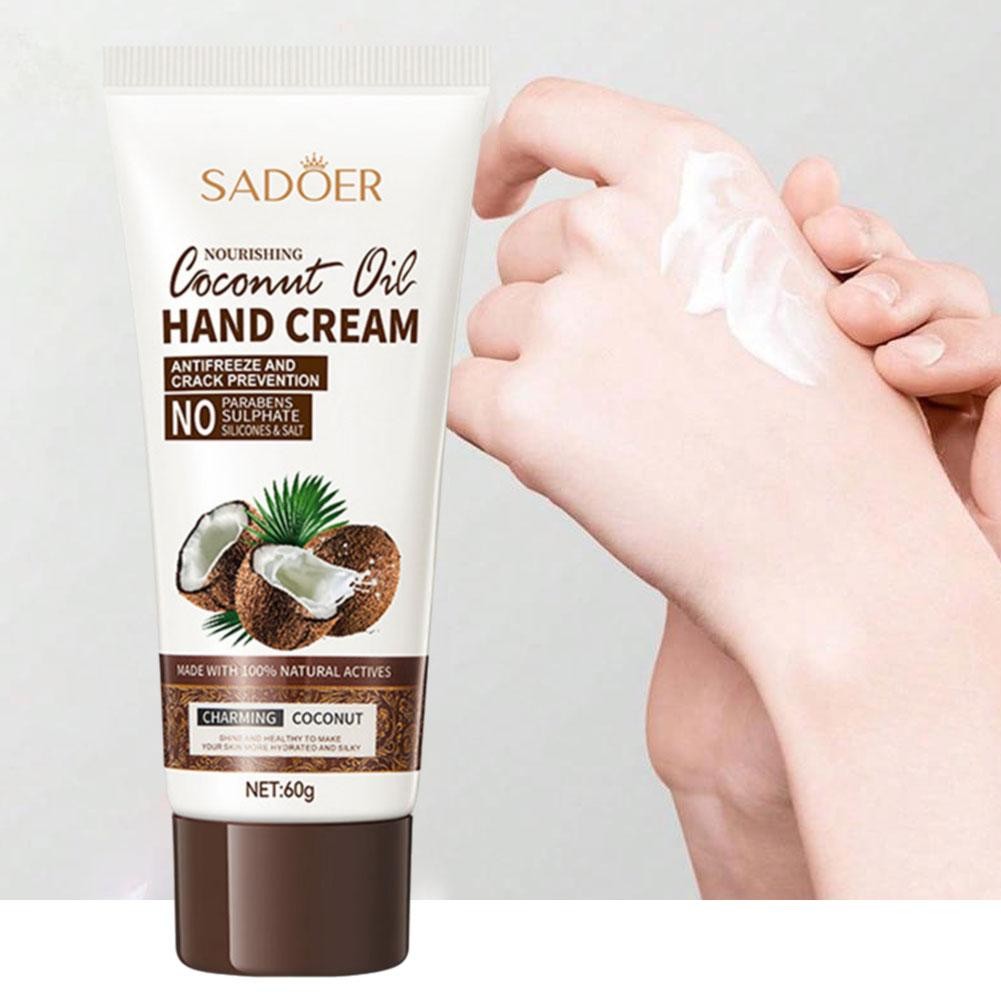 Sadoer Dừa Chiết Xuất Tay Kem Dưỡng Ẩm Dưỡng Ẩm Tay Chống Khô 60g U2z1