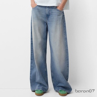Quần ống rộng Denim nữ dáng rộng thường ngày Quần jean màu trơn cho công sở dạo phố