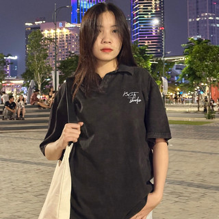 Áo Thun Wash Polo Chữ Ký Bii CiTY Cổ Bẻ Bii Shop Vải Cotton Form Rộng Nam Nữ Unisex.
