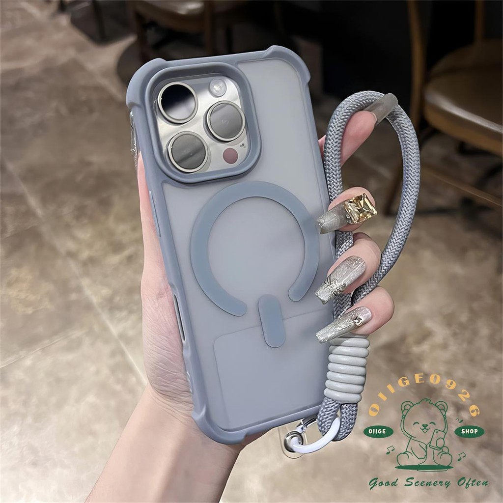Dây buộc chất lỏng mờ từ tính Vỏ điện thoại iphone16 Pro Max 15 14 13 12 11 vỏ cho vỏ iPhone vỏ mềm TPU chống sốc