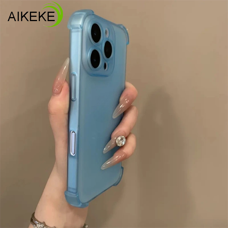 Ốp Điện Thoại Ice Mist Cho Samsung Galaxy S25 Edge S24 S23 S22 Plus Ultra S21 FE 5G 4G Matte Ốp Lưng Dễ Thương Sang Trọng Kinh Doanh Đơn Giản Túi Khí Mềm Vỏ Chống Sốc