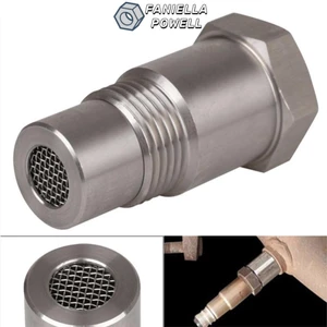 Cảm biến xúc tác oxy FANIELLAPOWELL, Bộ chuyển đổi cảm biến oxy Mini bạc, Kích thước ren bằng thép không gỉ chất lượng cao M18 × 1.5 Lắp ống nối dài cho phụ kiện ô tô
