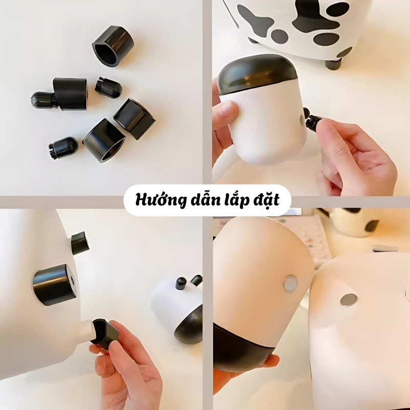Hộp Giấy Ăn Bò Sữa Ngộ Nghĩnh DINOHOME Đa Năng, Hộp Đựng Tăm Đồ Dùng Trang Trí Bàn Ăn