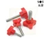 Bán hàng trực tiếp tại nhà máy Chất liệu thép không gỉ Bakelite Màu đỏ 304 Tay cầm bốn sao Plus Kích thước Núm Tay cầm Phillips Vít M5M6M8M10M12