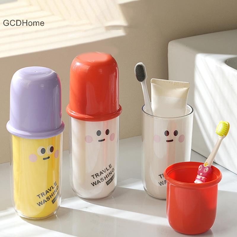 GCDHome Hoạt Hình Du Lịch 3 Trong 1 Dễ Thương Di Động Cốc Nước súc Miệng Cần Thiết Cho Văn Phòng Chuyến Đi Bàn Chải Đánh Răng Giá Đỡ Có Nắp Đa Năng Lưu Trữ HOT