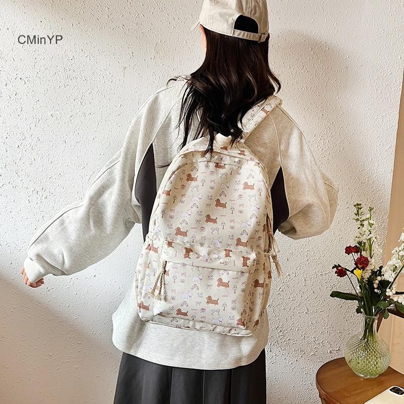 CMinYP In Hình Dễ Thương Chó Con Dachshund Ba Lô Phong Cách Đại Học Sinh Schoolbag Di Động Dung Tích Lớn Túi Du Lịch Nữ Tính Quà Tặng Sinh Nhật Vinh Quang