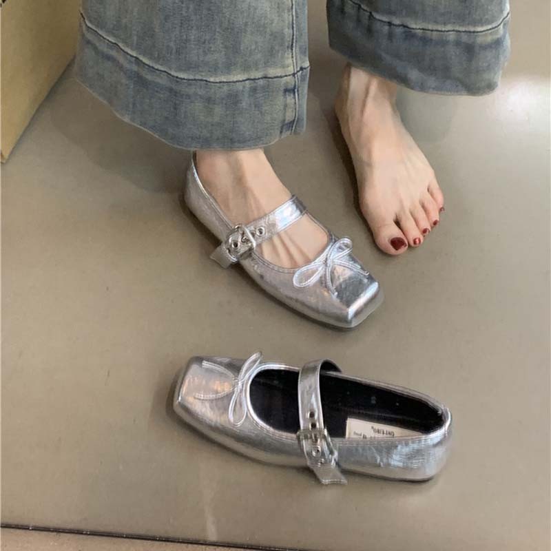 🔥Còn hàng🔥Giày bệt nữ sang chảnh Giày búp bê nữ mũi vuông nông gót thấp(size35-42)
