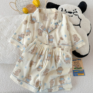Đồ ngủ Nữ Ins bán chạy Mẫu mới 2025 Mùa hè Quần short ngắn tay Bộ đồ mặc nhà rộng rãi cho học sinh đi chơi