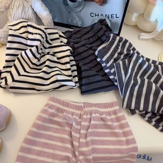 Quần Sọc Trẻ Em Cha Mẹ-Con Mặc Mùa Xuân Quần Thường Ngày Bé Gái Quần Ống Rộng