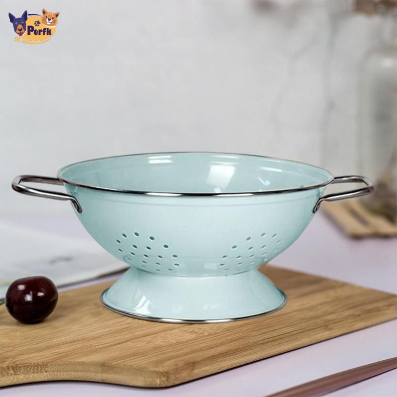 Bát thoát nước giỏ đựng trái cây tráng men đa năng cho trái cây Veggies