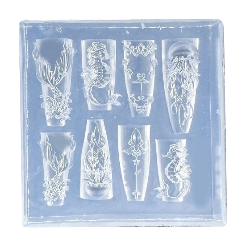 Wellb Co Giãn Silicone Tem Móng Tay Khuôn Thủ Công Nhựa Trang Trí Và Dụng Cụ Làm Móng Tay Nghệ Thuật