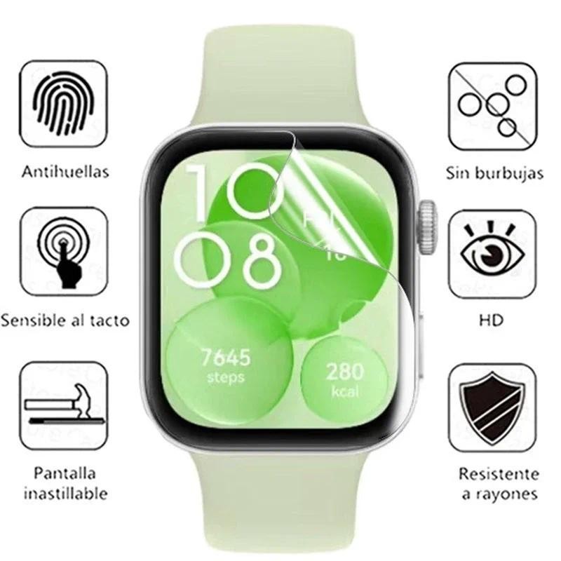 Huawei WatchFit Fit4 Fit2 FitMini 1-3 Cái 100D HD Phim Hydrogel Mềm Trong Suốt Cho Huawei Watch Fit 4 Pro Mini Mới Thanh Lịch 3 2 Chống Cháy Nổ Chống Ánh Sáng Xanh Bảo Vệ Màn Hình
