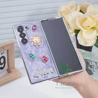 Vỏ keo nhỏ giọt mạ điện ngọc trai Samsung Galaxy Z Fold 7 Z Fold 6 / 5 / 4 / 3 Vỏ hoa hướng dương / nơ 3D Hàn Quốc
