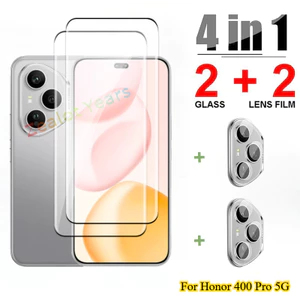 Miếng dán bảo vệ màn hình cong 2in1 cho Honor 400 Pro 5G 400Pro Kính cường lực Ống kính máy ảnh Phim mềm