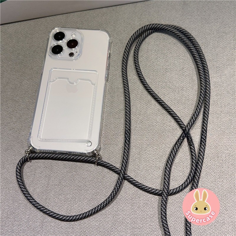 Có Dây Đeo Ngang Trong Suốt Ốp Lưng Điện Thoại Samsung Galaxy A56 A26 M36 A16 A06 M55 A55 A35 A25 A15 M15 F15 M54 A30S 5G 4G Vỏ Đựng Thẻ Vỏ Mềm Có Dây Đeo Nhiều Màu