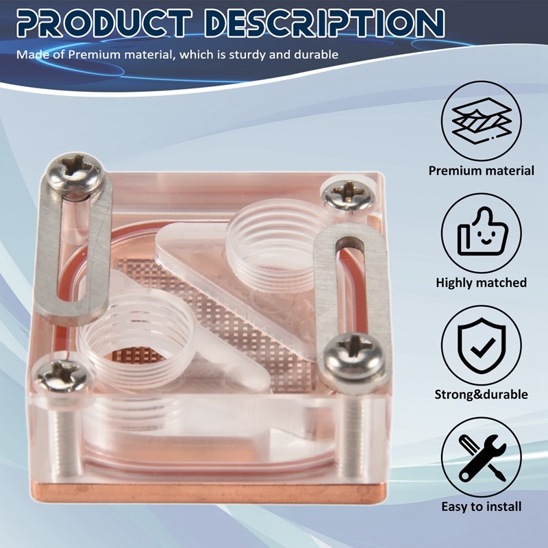 Chipset Nước Máy Tính Làm Mát Nước Acrylic Trong Suốt Chung Northbridge Khối Cho Máy Tính Khối CPU