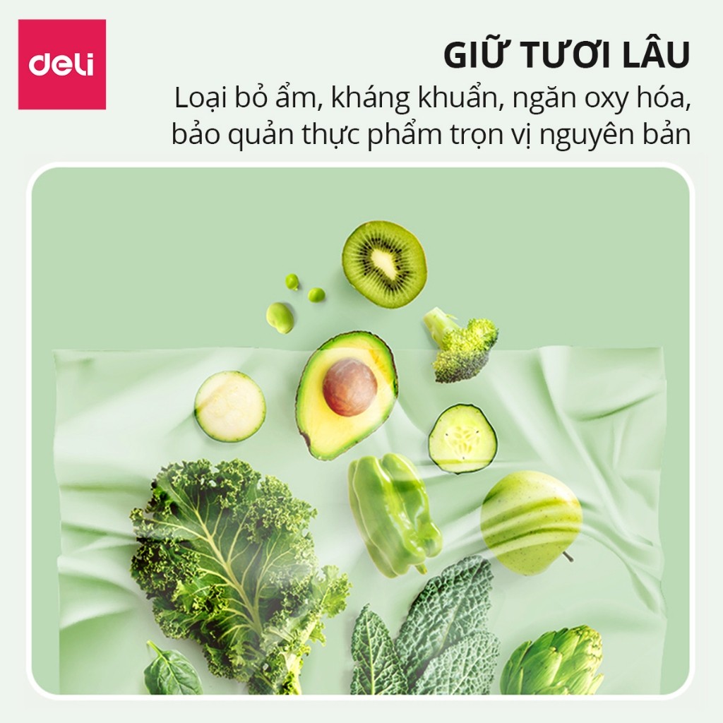 [TẶNG TÚI, ỐNG HÚT + BẢO HÀNH] Máy Hút Chân Không Cao Cấp DELI Tự Động Hàn Miệng Túi Lực Hút Mạnh Bảo Quản Thực Phẩm