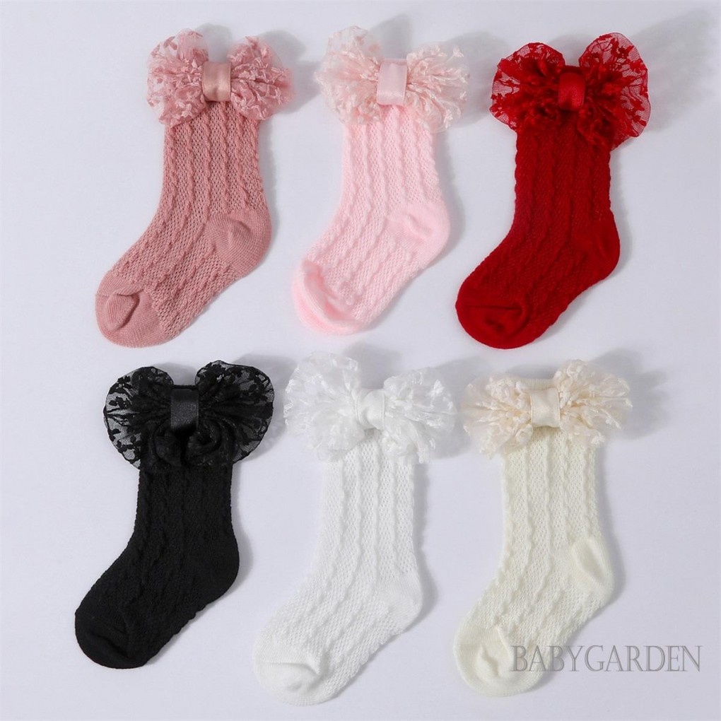 / / -Baby Girls Tất Băng Đô Bộ Thoáng Khí Đan Nơ Công Chúa Tất Cho Tiệc Cưới Chụp Ảnh