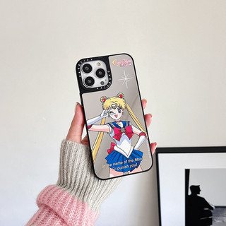 Ốp điện thoại gương hoạt hình dễ thương Sailor Moon cho iPhone 16 15 11 12 13 14 Pro Max X Xr Xs