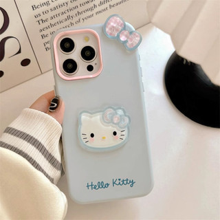 Phim hoạt hình dễ thương 3D Nơ Hello Kitty Cat 2in1 Vỏ điện thoại silicon lỏng cho iPhone 16Promax 16Pro 14 15 Pro Max 13 Vỏ điện thoại di động ngọt ngào nữ tính