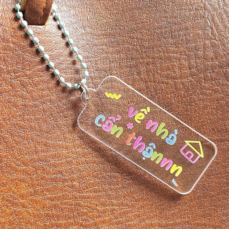 Móc khoá lời nhắn nền hồng  sieu cute - trí decor shop