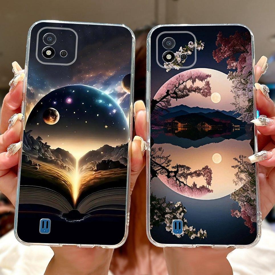 Dành Cho Realme C11 2021 C20 Ốp Điện Thoại Realme C11 2020 RMX2185 Rồng Mát Sư Tử Hổ Cá Koi Vỏ Tranh Trong Suốt Mềm TPU Vỏ Silicon