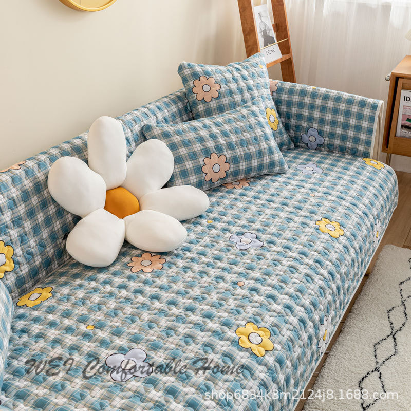 Nhỏ Tươi Sofa Đệm 123 Người Chống Trơn Trượt Sofa Che Chống Bụi Phòng Khách Sofa Khăn